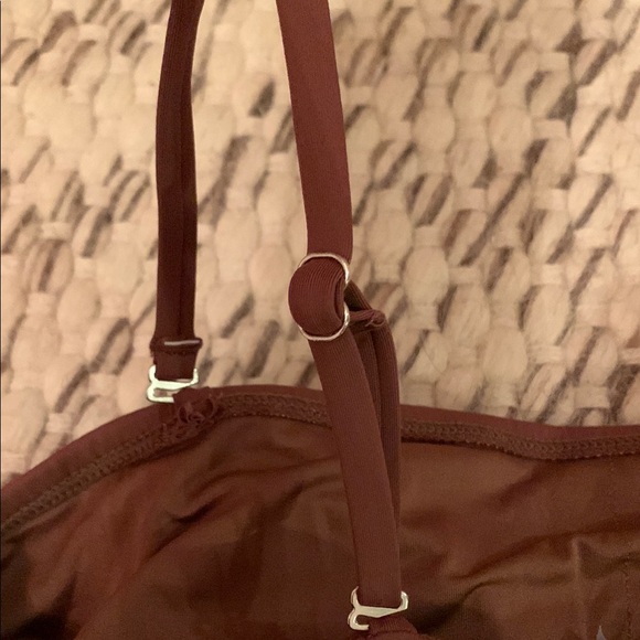 Yonique Strapless One Piece Swimsuit Tummy Control Cheeky Swimwear (Brown) - Picture 11 of 17